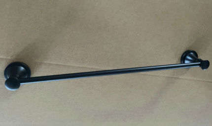 Matte black single towel rack with modern design