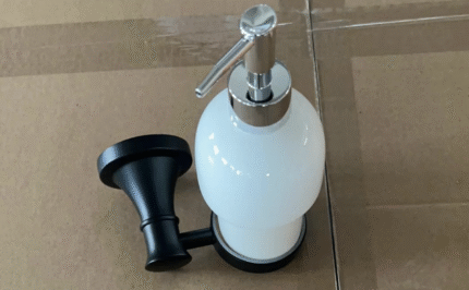 Clear glass soap dispenser for hand soap, lotion, or sanitizer